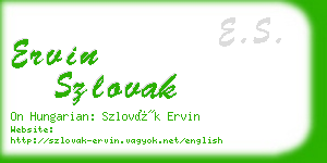 ervin szlovak business card